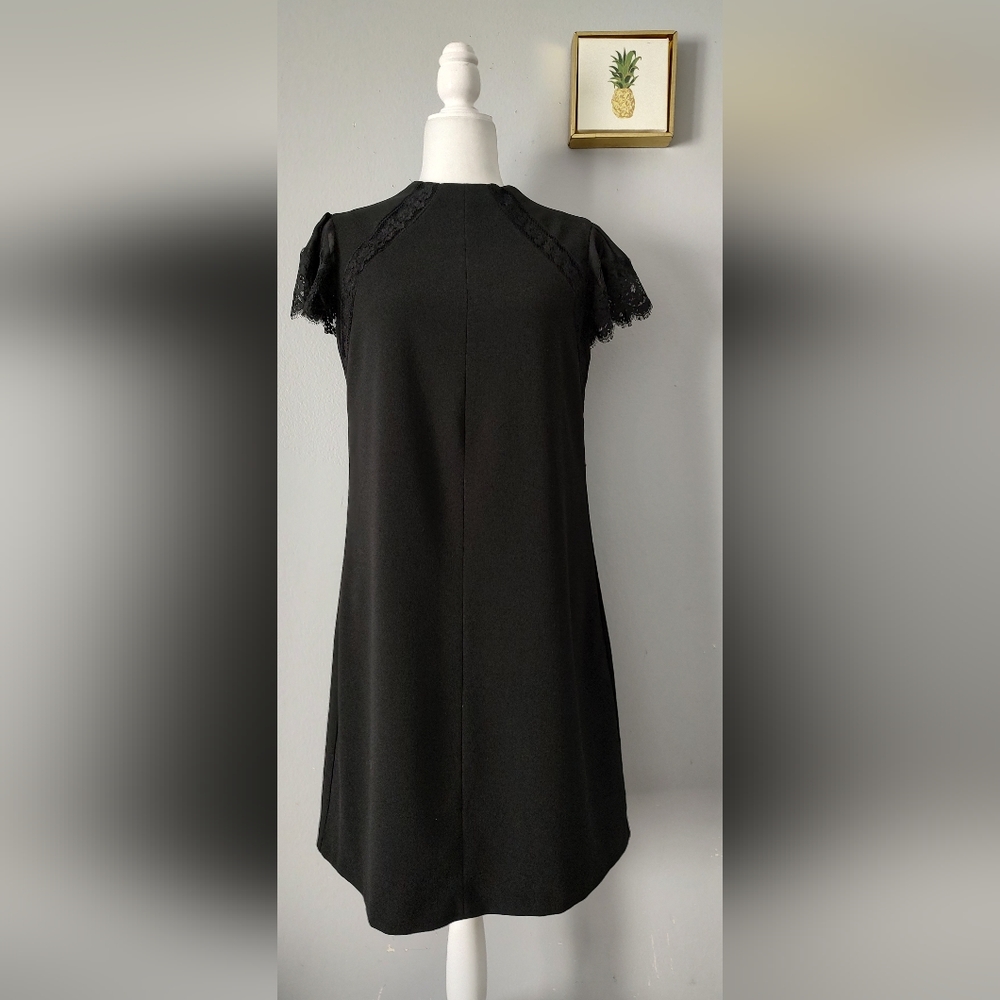 Nanette Lenore Basic dress Color Black Zipper Black Short Sleeve Lace Size 8